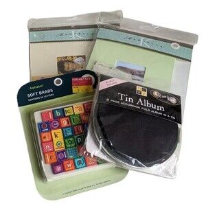 NEW Crafts / Scrapbooking Supplies Multi mini albums (3) & Soft Brads